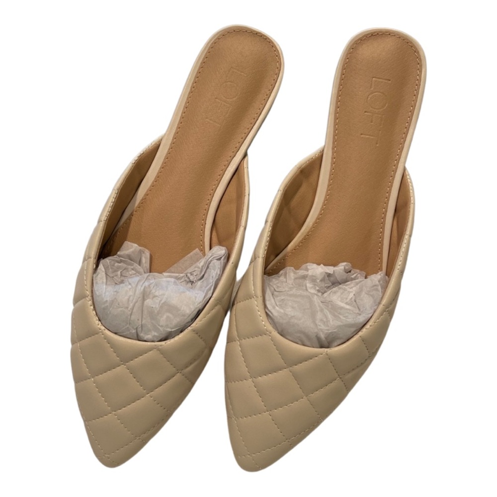 NWT Loft Quilted Mules